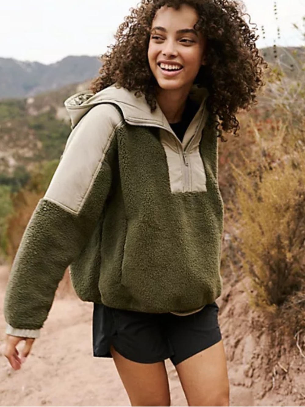 FP Movement Lead the Pack Free People LIME**  Green Sherpa Half-Zip Pullover